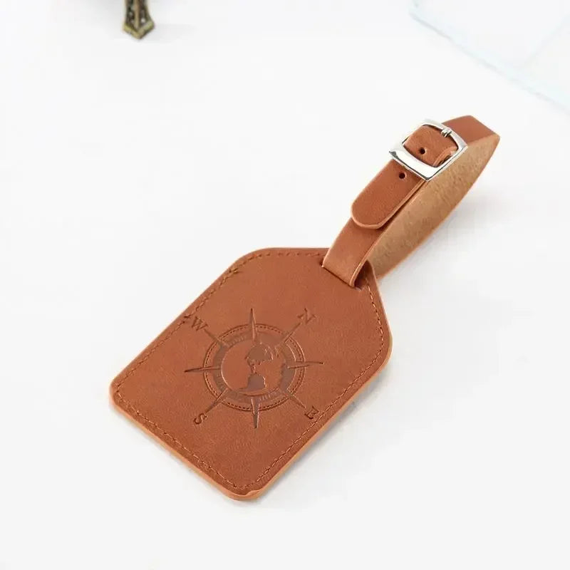 Cute Cat PU Leather Luggage Tag Suitcase Luggage Label Baggage Boarding Bag Portable Name ID Address Holder Travel Accessories