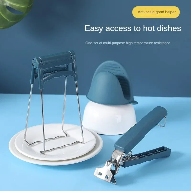 Anti-Scalding Bowl Clip Hot Dish Pot Pan Gripper Air Fryer Plate Retriever Tongs Kitchen Safety Helper Tool