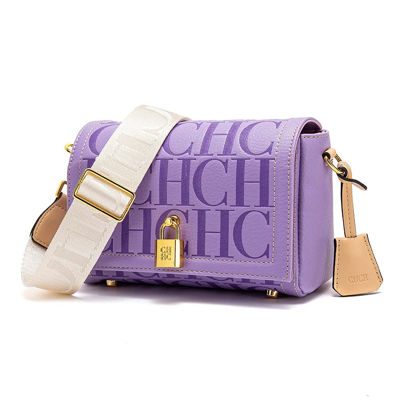 CHCH Crossbody Bag 2024 New Purple Magnetic Flip Cover Commuter Women's Bag Wallet