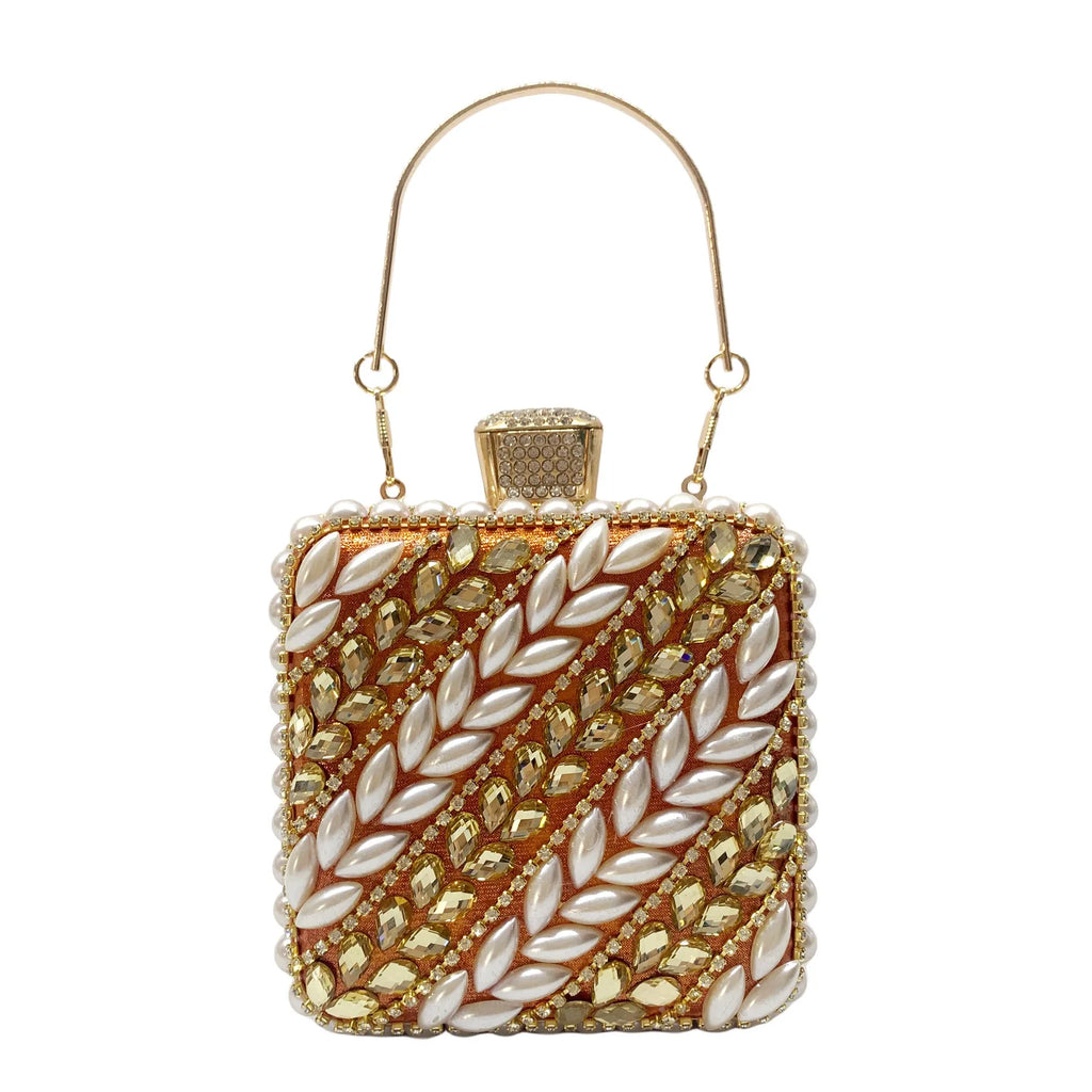 New Woman Bling Gems Evening Clutch Bags Lady Gold/Purple/Blue Diamonds Party Handbag Wedding Bag Bridal Handbags Crystals Purse