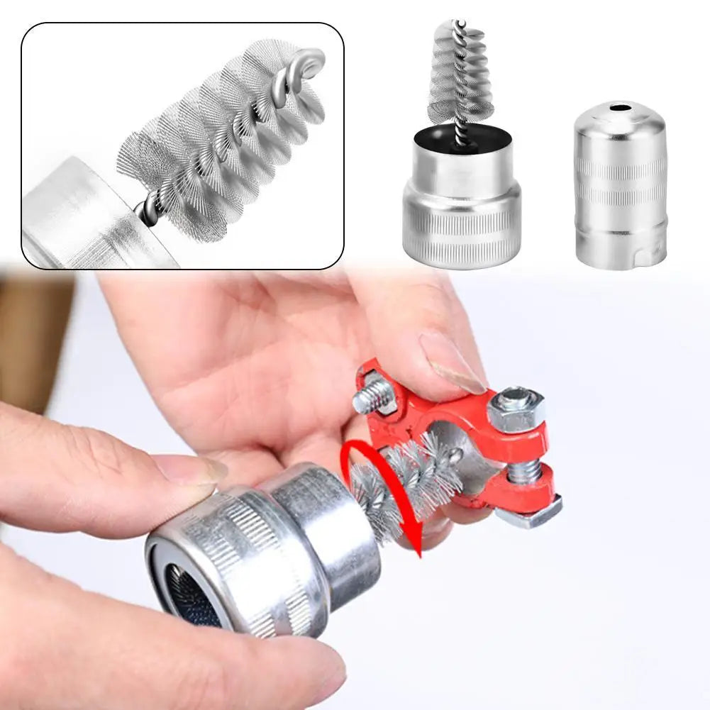 Car Battery Brush Wash Cleaning Tool Wire Battery Post Terminal Cable Battery Maintenance Tool Terminal Dirt Cleaner Wire Brush