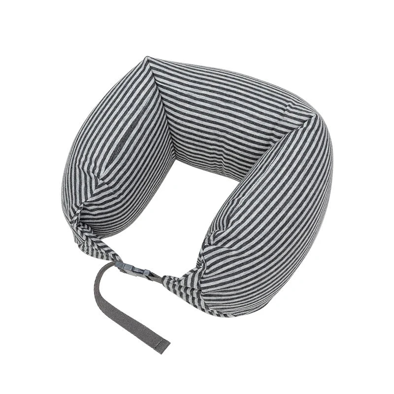 Neck Pillow Neck Support Breathable Stuffable U-shaped Pillow With Hidden Zipper Adjustable Drawstring Neck Pillow For Travel