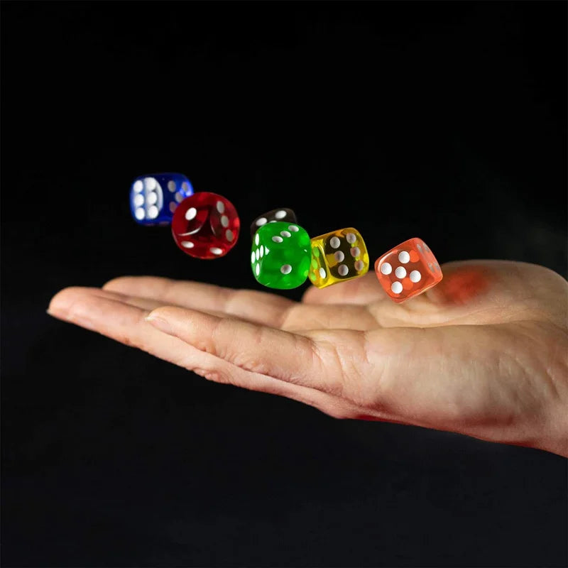 10pcs/Pack Transparent Acrylic Dice 16mm High Quality Multicolour #16 Round Corner Boutique Game Dices Cubes