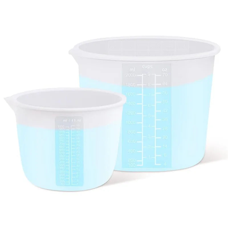 Silicone Measuring Cup Printed Scale 2000ml 1500ml 1000ml No-Stick Easy Clean Mixing Cup Epoxy Resin Candle Making DIY Crafts