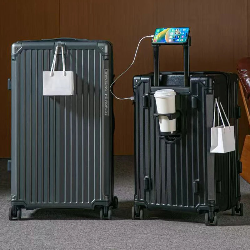 Multifunctional Suitcase Large Capacity 30inch Thickened Sturdy Aluminum Frame Travel Suitcase Trolley Case Extra Large Luggage