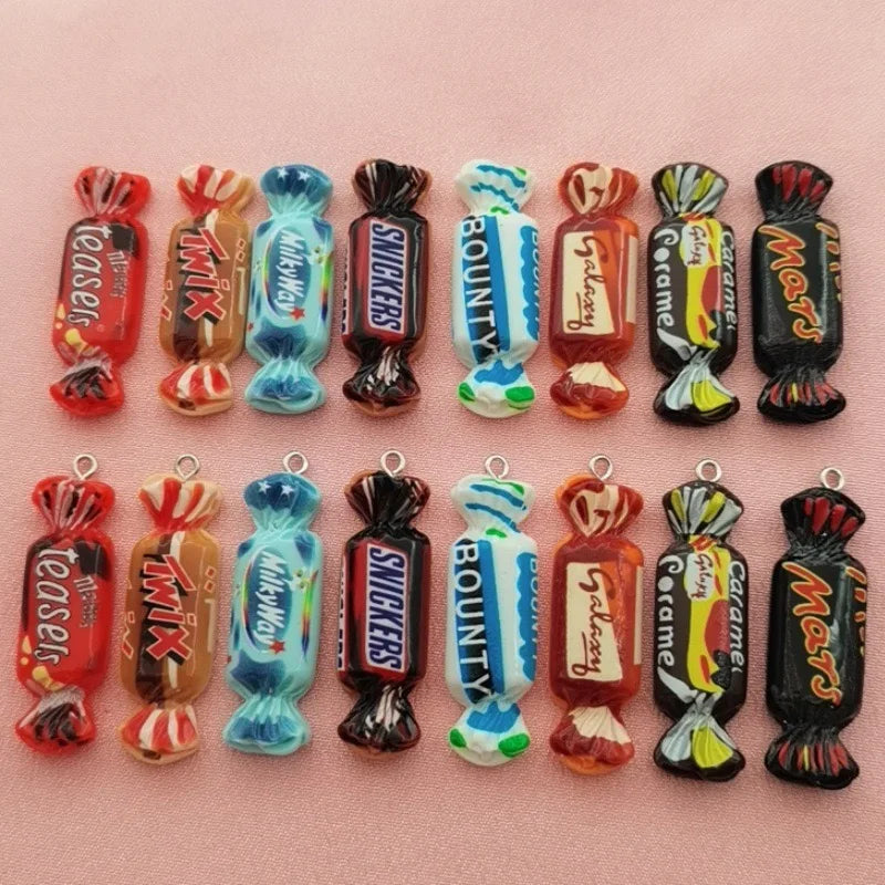 10pcs simulation candy and food toy resin pendant, DIY jewelry making earrings, keychain accessories