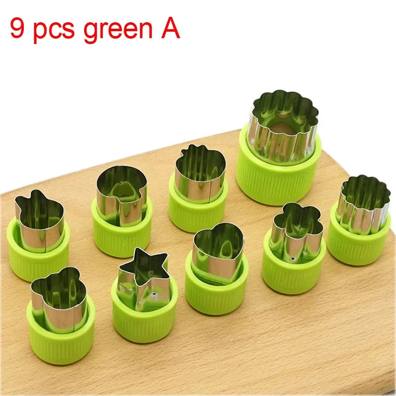 Cute Vegetable Fruit Food Cutter Shapes Set for Kids Lunch Bento Box Decorating Cookie Stamps with Fruit Forks,Food Picks