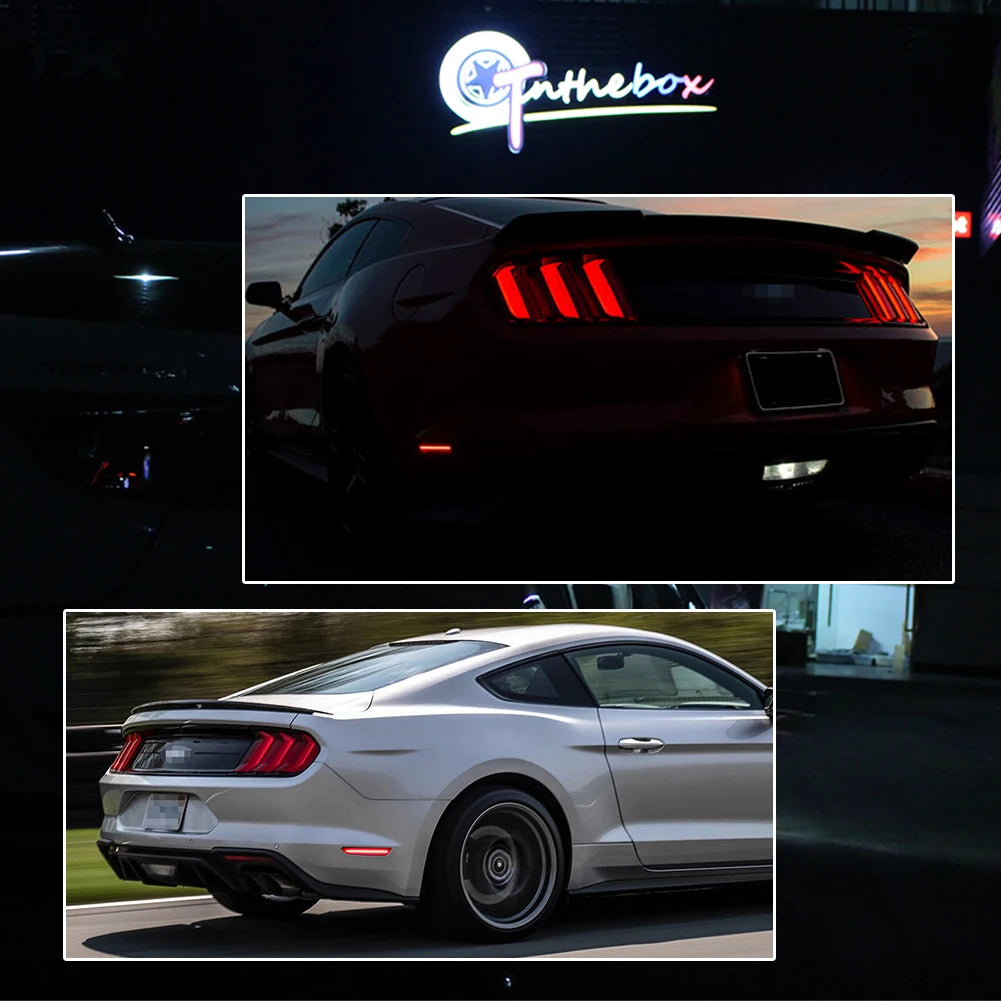 For 2015-2023 Ford Mustang Red/White Rear Side Fender Marker Light Parking Light/Driving Lights,OEM Sidemarker Lamps 12V