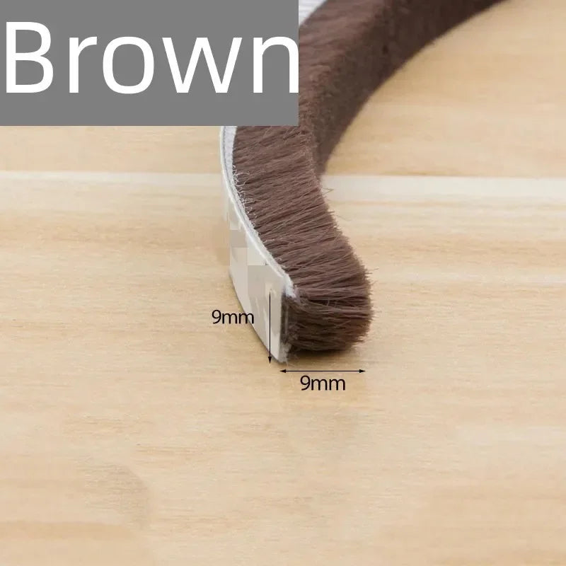 10M Brush Strip Self Adhesive Door Window Sealing Strip Home Door Window Sound Insulation Seal Film Door Swal Weather Strip
