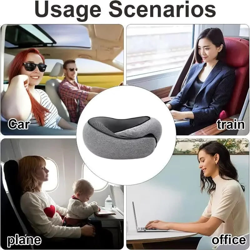U-shaped Portable Pillow Memory Foam Snail Pillow Soft Noon Break Sleep Pillows Travel Neck Support Travel Neck Pillow
