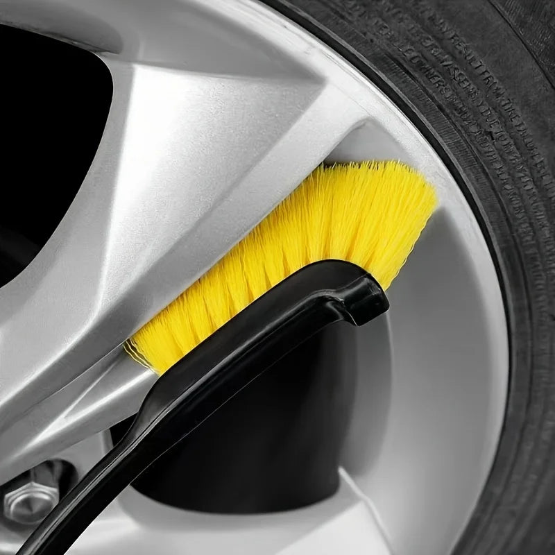 Long Handle Wheel Rim Cleaning Brush Anti Scratch Dense Bristle Deep Gap Cleaner Remove Brake Dust Auto Detailing Accessory