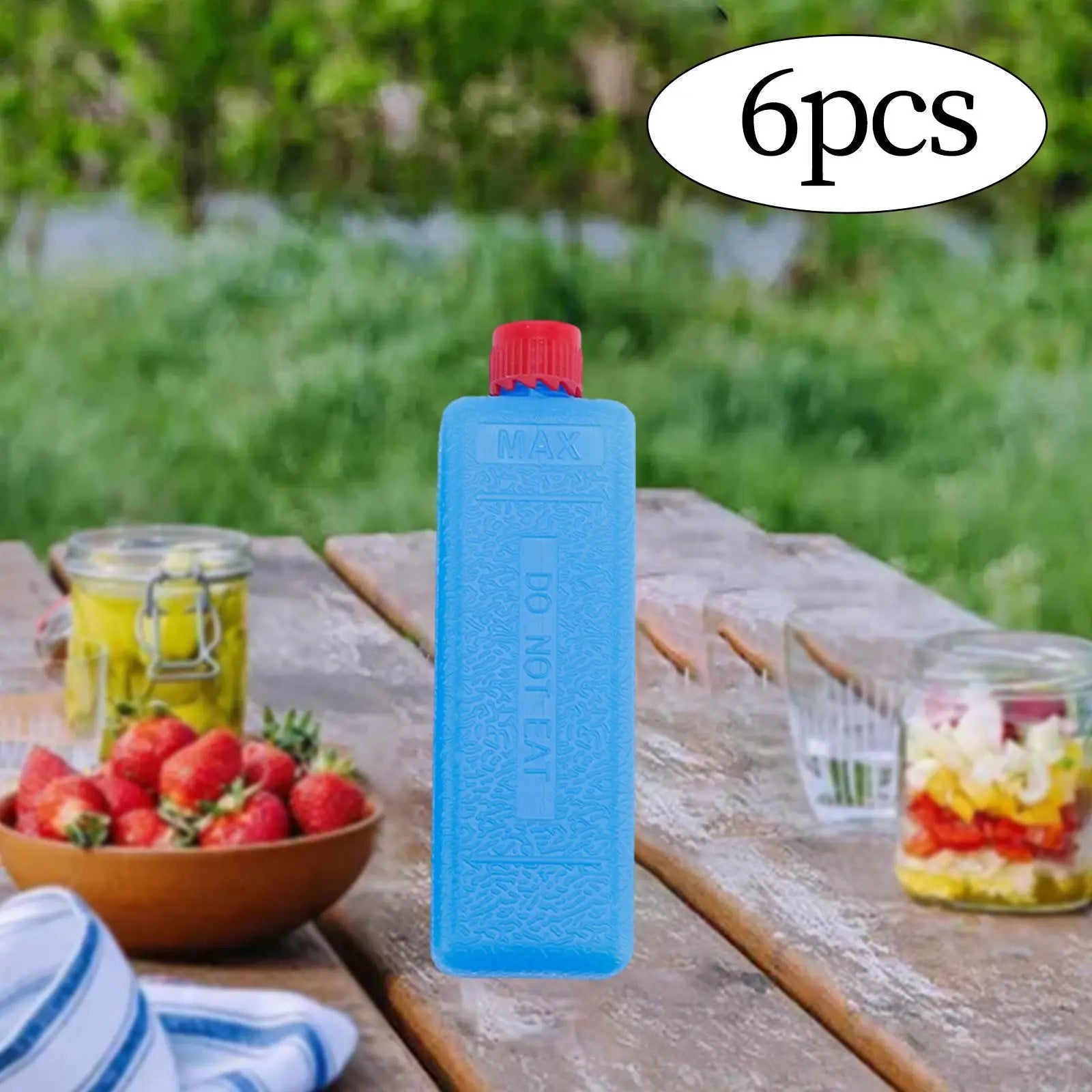 6x Ice Blocks Sturdy PETG for Cool Bag Ice Pack for Beach Picnics Home