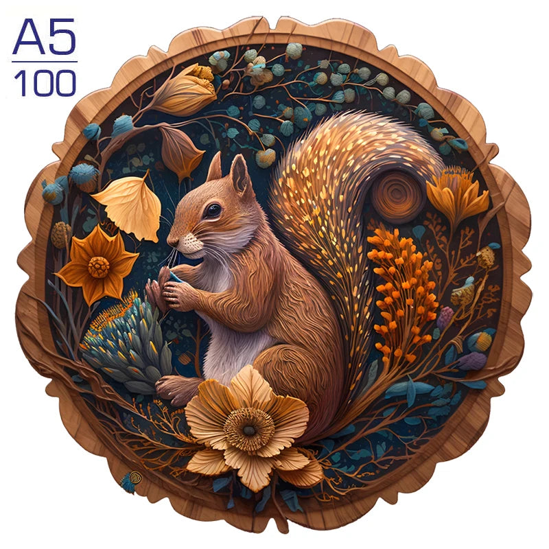 Owl Wooden Animal Puzzle DIY Crafts Brain Trainer Puzzles Game for Kids Adult Educational Wood Toy Gift Medium Difficulty Jigsaw