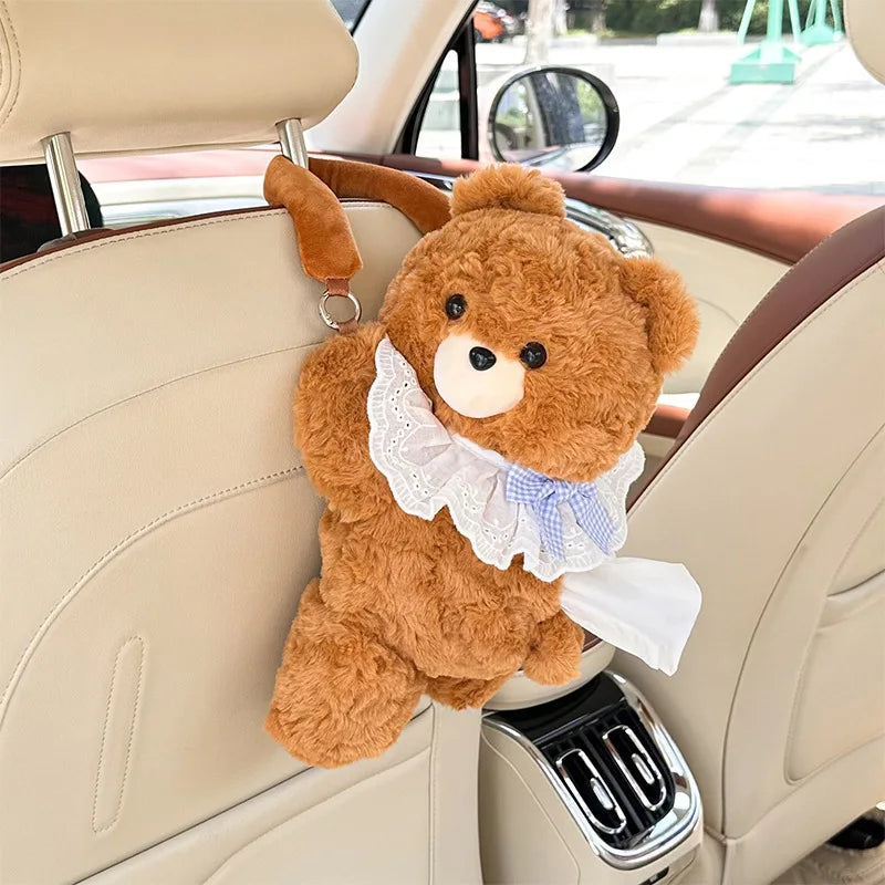 Car Tissue Box Hanging Creative Car Pumping Box Paper Towel Hanging Bag Cartoon