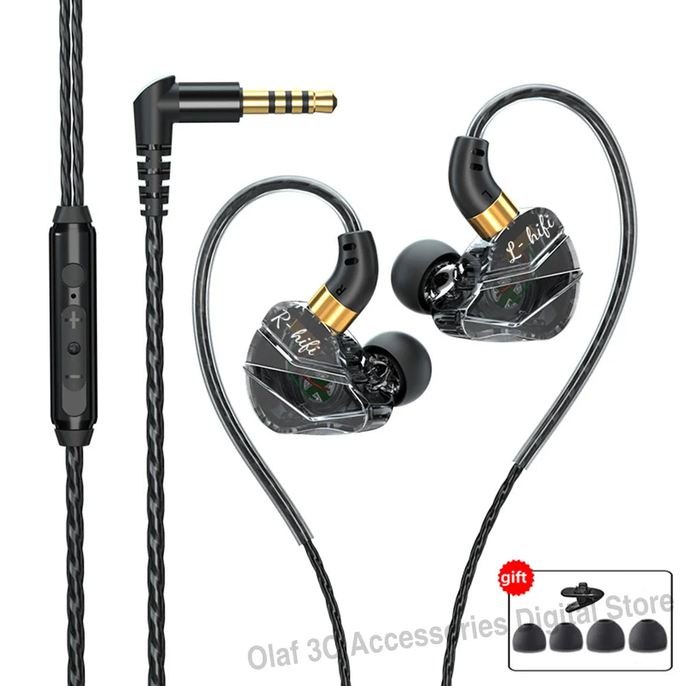 OLAF Gaming Headset Wired Earphones 3.5mm Cable Headphones Handsfree Bass Stereo Sports Earbuds DAC Type-C For iPhone 15 Samsung