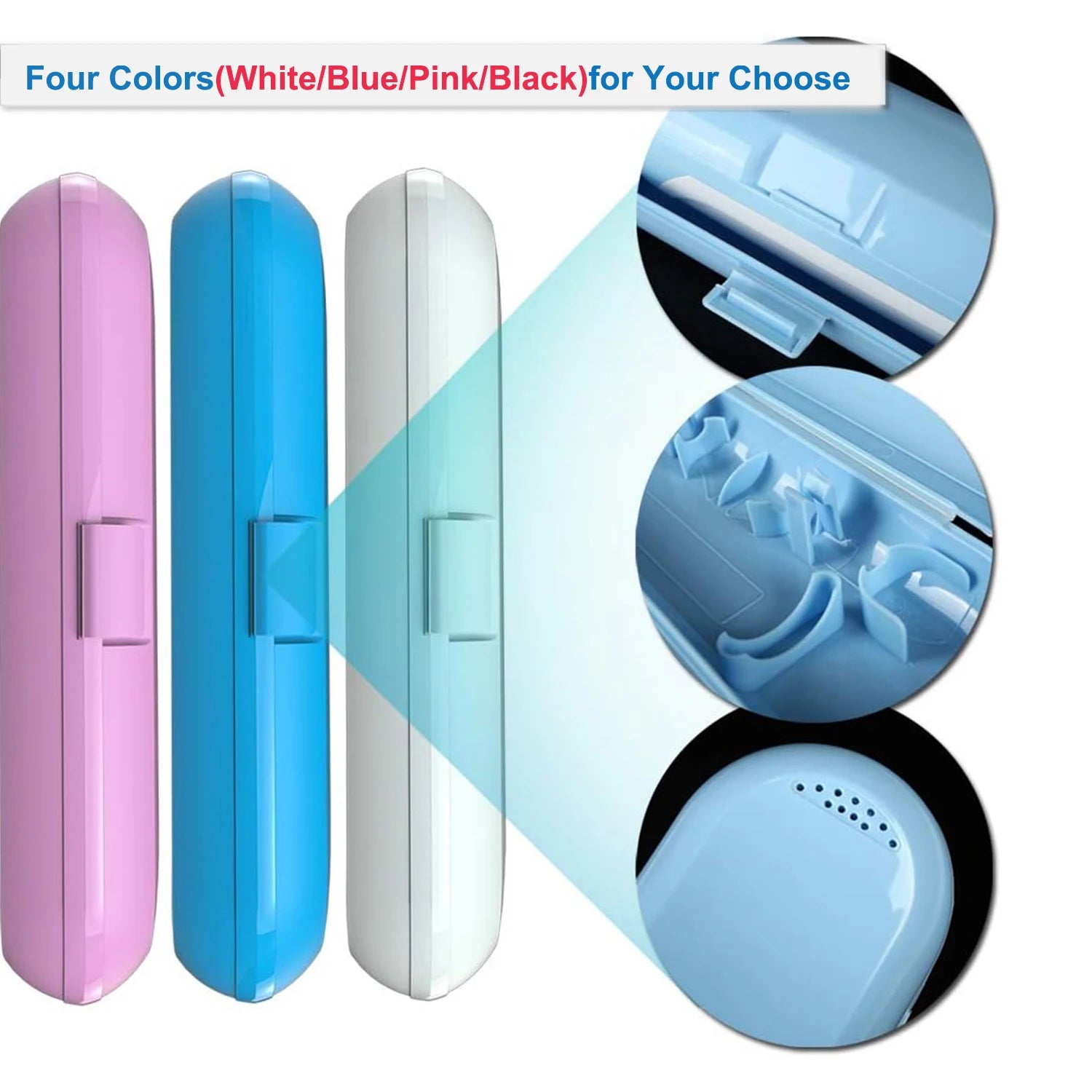 Electric Toothbrush Case for Traveling for Oral-B/Philips Sonicare Electric Toothbrush with 4PCS Covers Caps (P