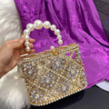 Luxury Hollow Out Metal Cage Bag Crystal Diamond Clutch Purse For Wedding Party Women Handbag Glitter Rhinestones Evening Bag