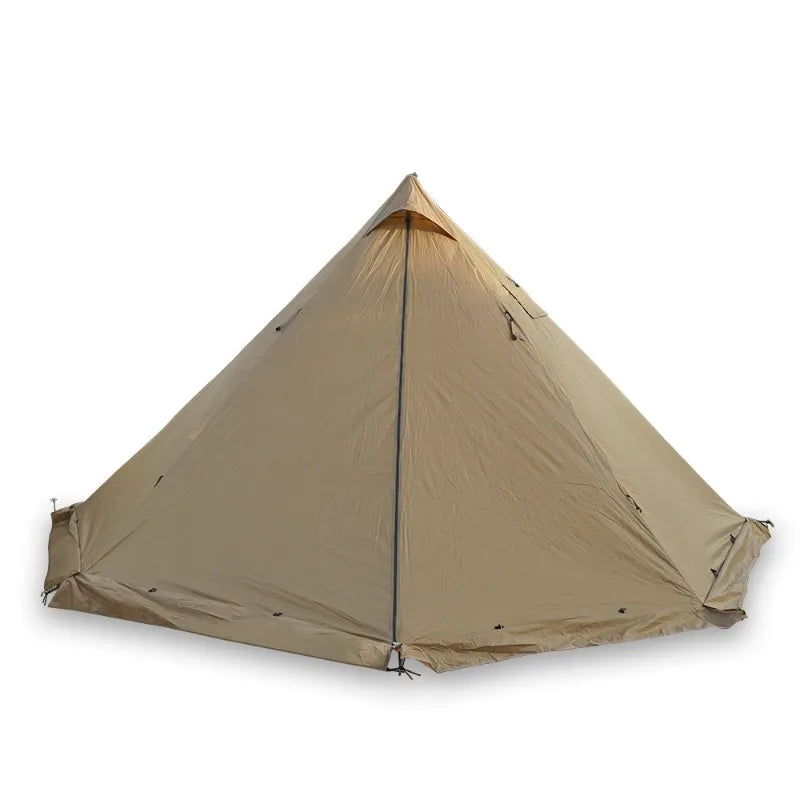 Pyramid Camping Tent Ultra-light Double Layer Hot Tent with Chimney Window Portable Single Solo / 2-3 Person Outdoor Jungle Tent