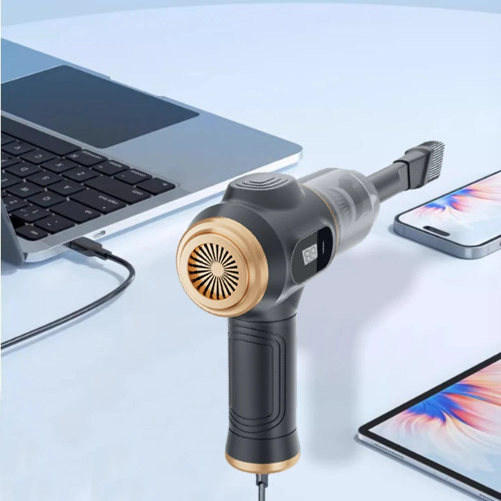 For Car Interior For Home Use USB Charging Vacuum For Effective Cleaning Extended Flat Suction Head Thick Suction Head