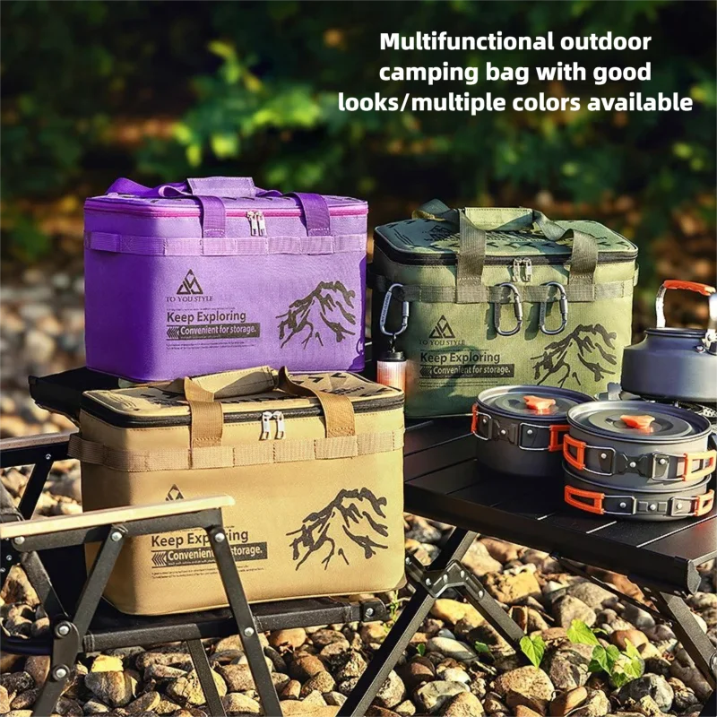 Multipurpose Oxford Cloth Storage Bag Foldable Outdoor Camping Tactical Bag Picnic Cookware and Stove Carrying Bag