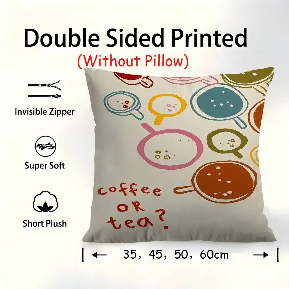Black and White Ins Style Double-sided Printed pillow cover Short plush Suitable living rooms bedrooms sofas throw cushion cover