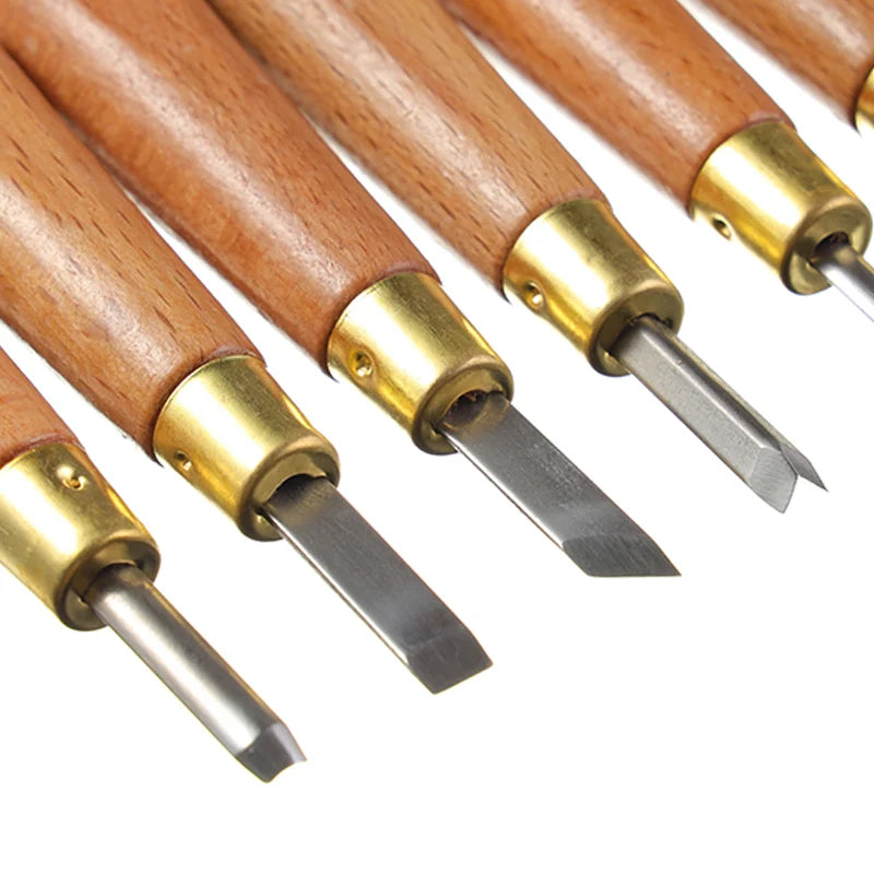 6PCS/Set Wood Carving Tools Peeling Woodcarving Chisel Woodworking Cutter Hand Carving Wood Woodpecker DIY Hand Tool Hot Set