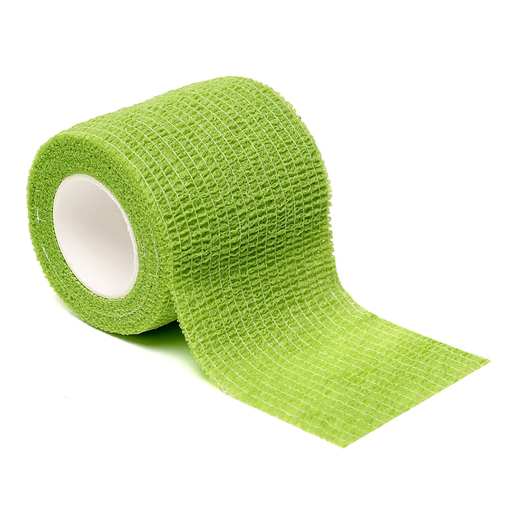 Black Sports Self-Adhesive Elastic Bandage with 4.8-Meter Elastic Knee Pads, 18 Colors for Fingers, Ankles, Palms, and Shoulders