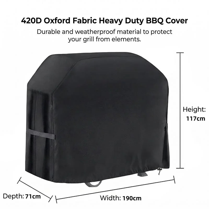 Heavy Duty 420D Oxford Cloth Outdoor Barbecue Cover,Waterproof and Sunscreen Oven Cover,Gas Charcoal Stove Barbecue Grill Cover