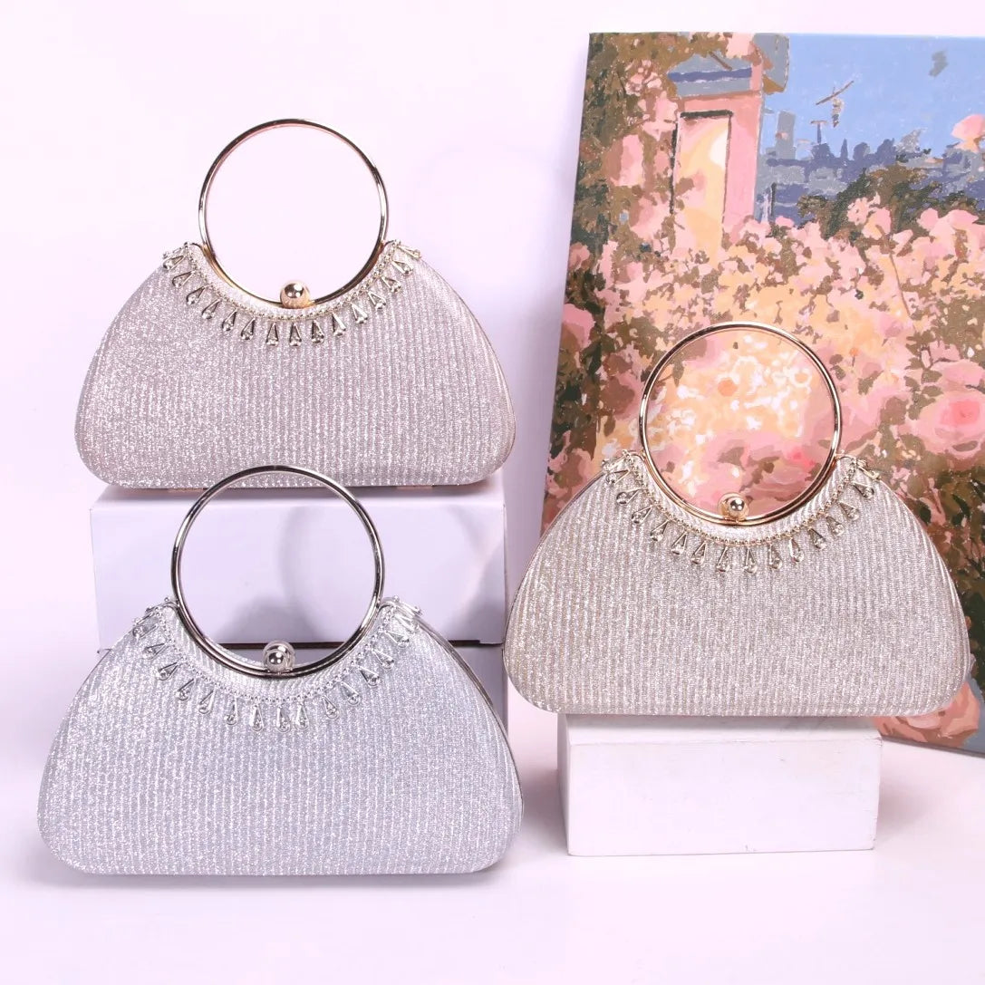 product sparkling luxury rhinestone splicing beaded portable evening bag women's fashion temperament elegant dinner bag