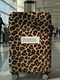 Classic Leopard Print English Slogan Luggage Cover, Suitable for 18-32 Inch Luggage Cover, Luggage Handle Glove, Travel Accessor