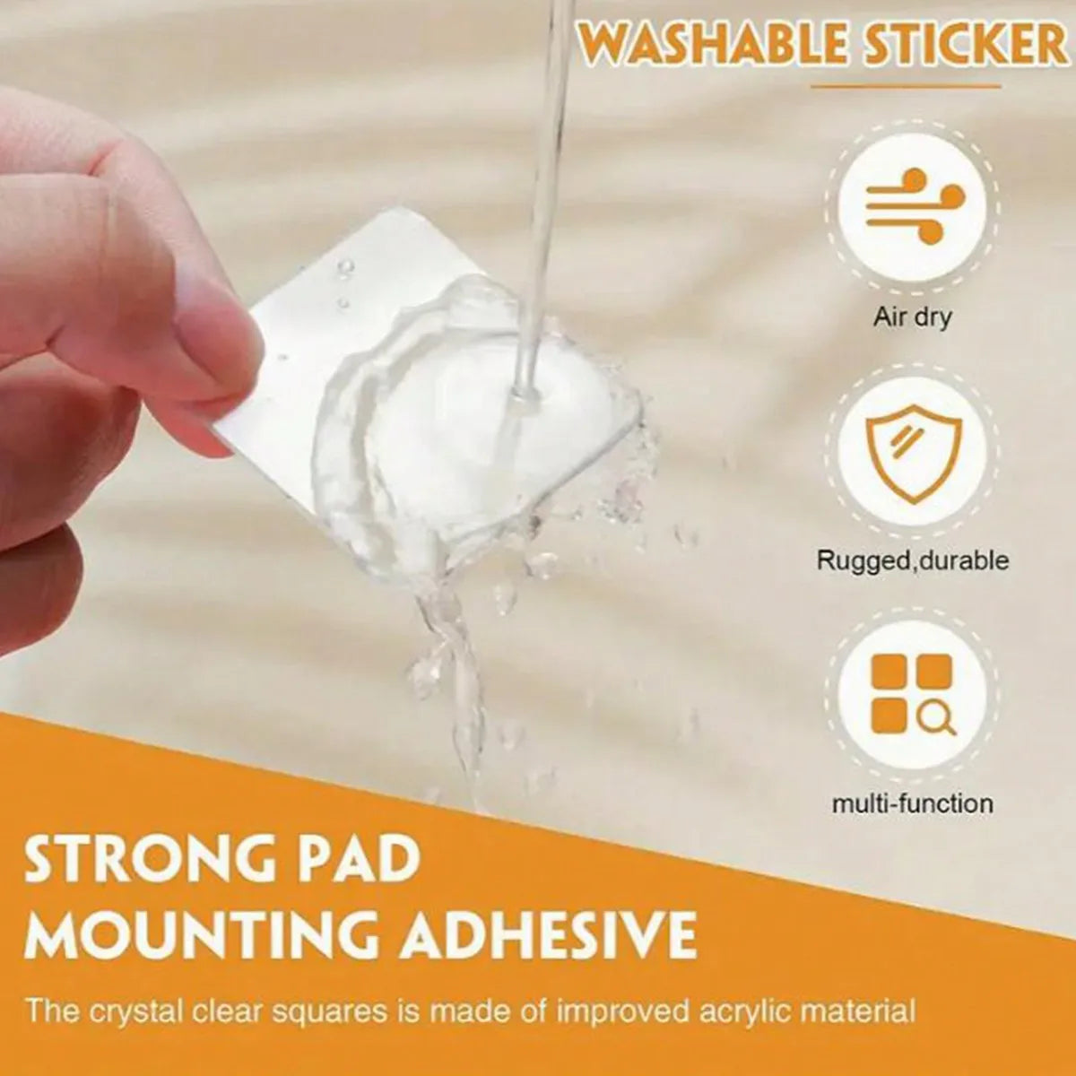 50pcs Double Sided Wall Sticker, Waterproof Adhesive Tape, Square Nano Transparent Tape Sticker, Multi-purpose Double-sided Tape, Strong Adhesive Patch For Household, Home Essentials