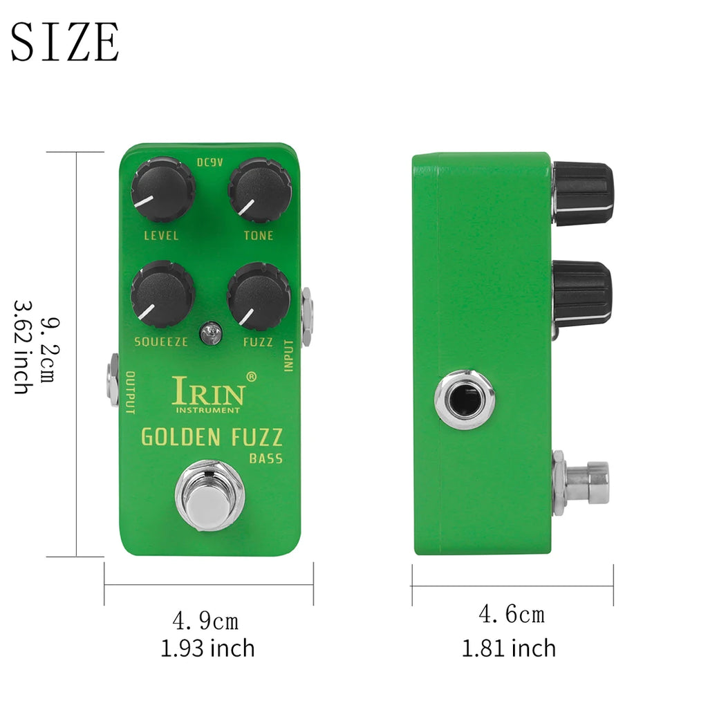 IRIN RS-20 Golden Fuzz Bass Electric Guitar Effect Pedal Classic Bass Fuzz Tone Effects True Bypass Pedals Guitarra Accessories