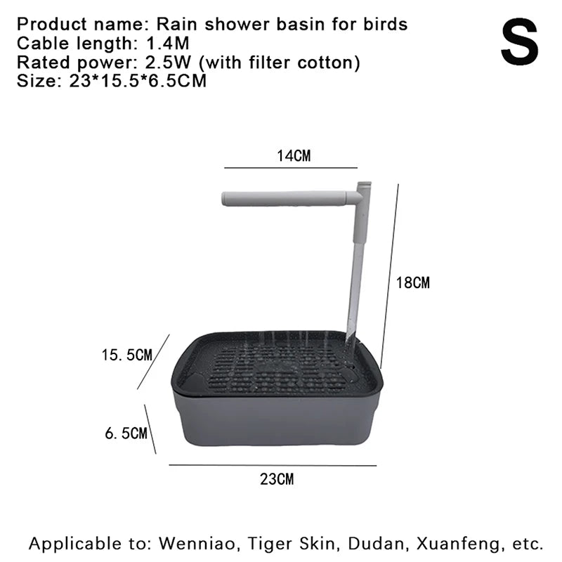 New Sale New Automatic Parrot Bird Bath Tub USB Electric Pet Circulating Water Bathtub Shower Fountain Pet Supplies