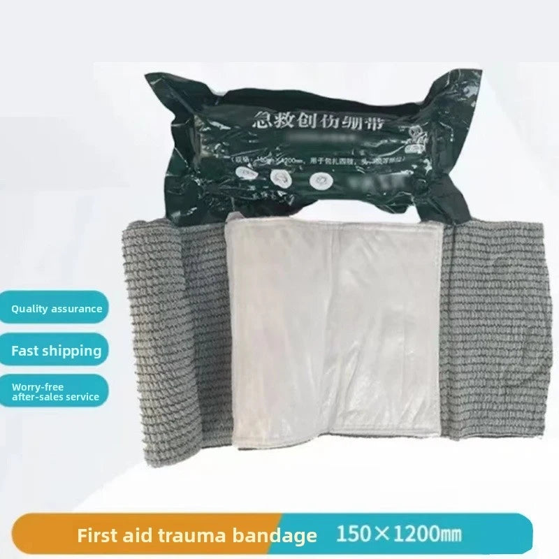 4/6/8 Inch Compression Trauma Dressing Set 100/150/200×1200mm Elastic Hemostatic Wound Bandage Outdoor Survival First Aid Traini