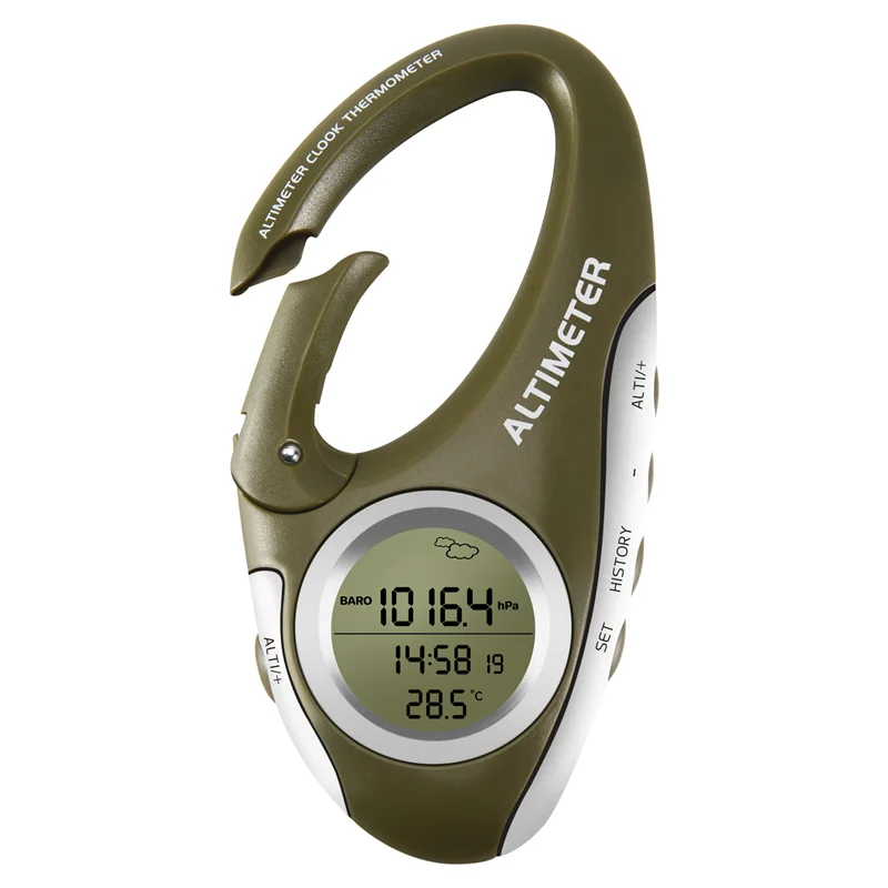 A61Z Deals Electronic Altimeter Carabiner Altimeter Handheld Thermometer Outdoor Fishing Weather Forecast Mode Meter Outdoor Gad