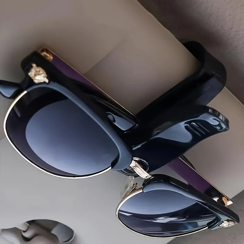 1 Fashionable Item, Convenient Car Sun Visor Stylish Glasses Holder-Durable Plastic Glasses Clip, Storage Box for Tickets and Ca