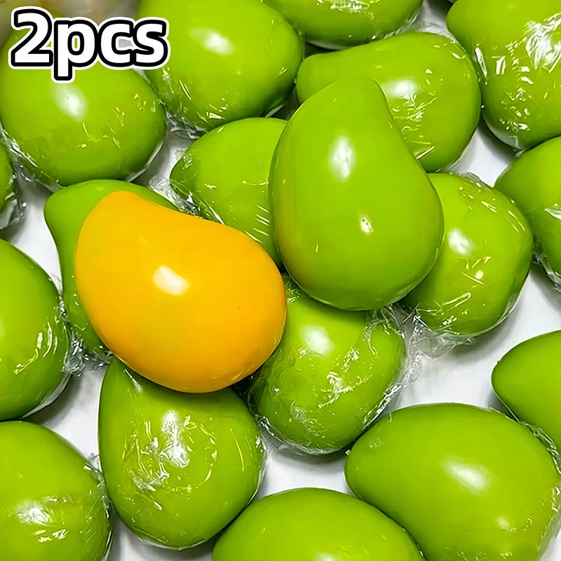 Handmade Squishy Mango Stress Ball Toy Color-changing Mango Squeeze Fidget Toys ASMR Sensory Stress Relief Toy for Adult