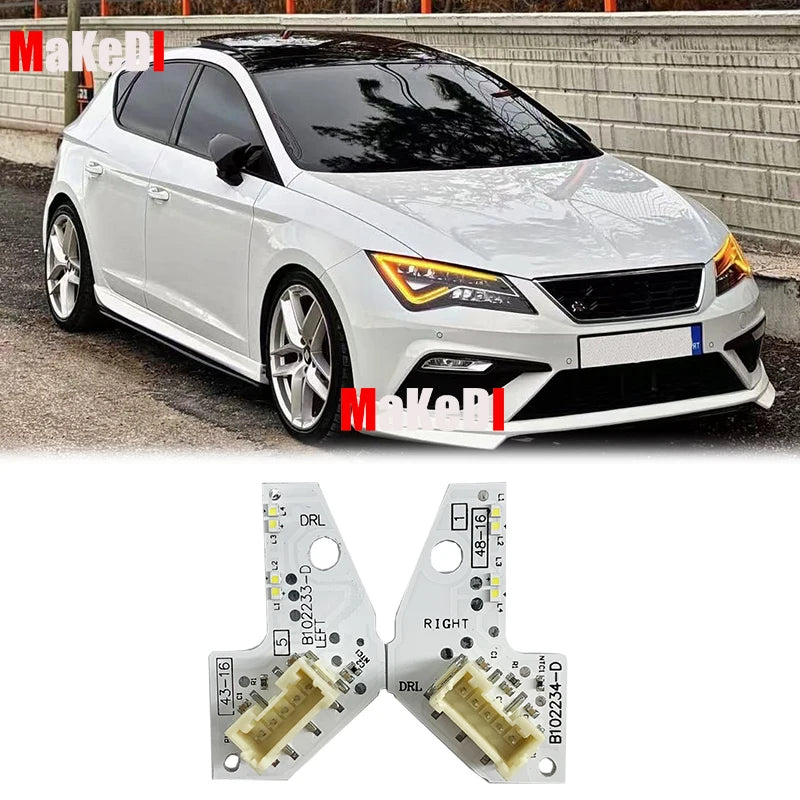 Amber Yellow Angel eyes DRL Boards For Seat Leon MK3 5F Cupra 5F0941475A 5F0941476A Headlight LED 90112019 2217059