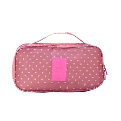 Waterproof Multi Compartment Travel Underwear Storage Bag Portable Bra Socks Organizer Case for Women Multi Print Lingerie Pouch