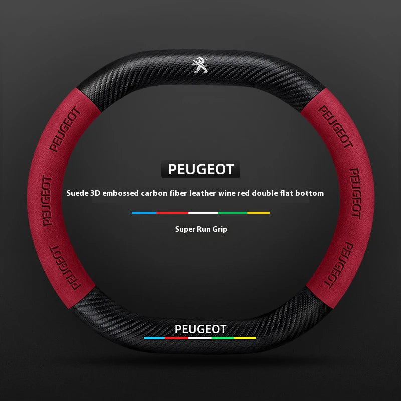 Car Steering Wheel Cover For Peugeot 106 107 108 206 207 208 301 307 308 406 407 408 508 607 2008 3008 4008 5008 GT RCZ Rifter