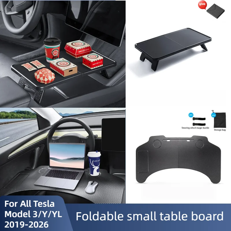 For Tesla Model 3/Y/YL Juniper Highland 2019-2026 Car Steering Wheel Laptop Tray Food Desk Portable Office Table Car Accessories
