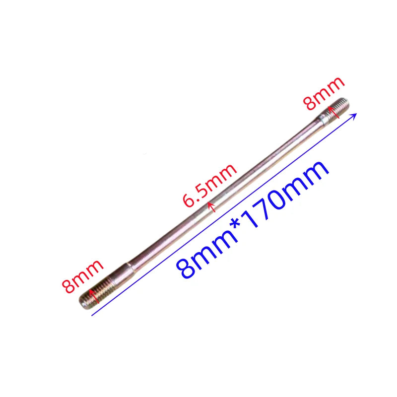 Motorcycle car exhaust pipe screw muffler interface cylinder block screw column bolt M6 to 8 to 10 M7 8mm double headed threaded
