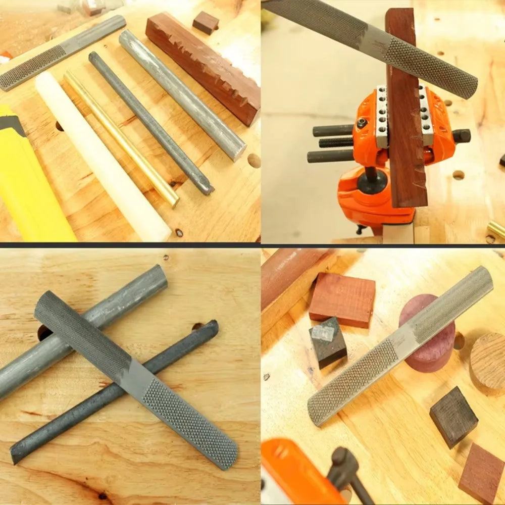 4 In 1 Metal File Double Sided Wood Carving Rasp 8''/200mm Steel For Carpenter DIY Gadget Woodworking Hand Tools Square Head