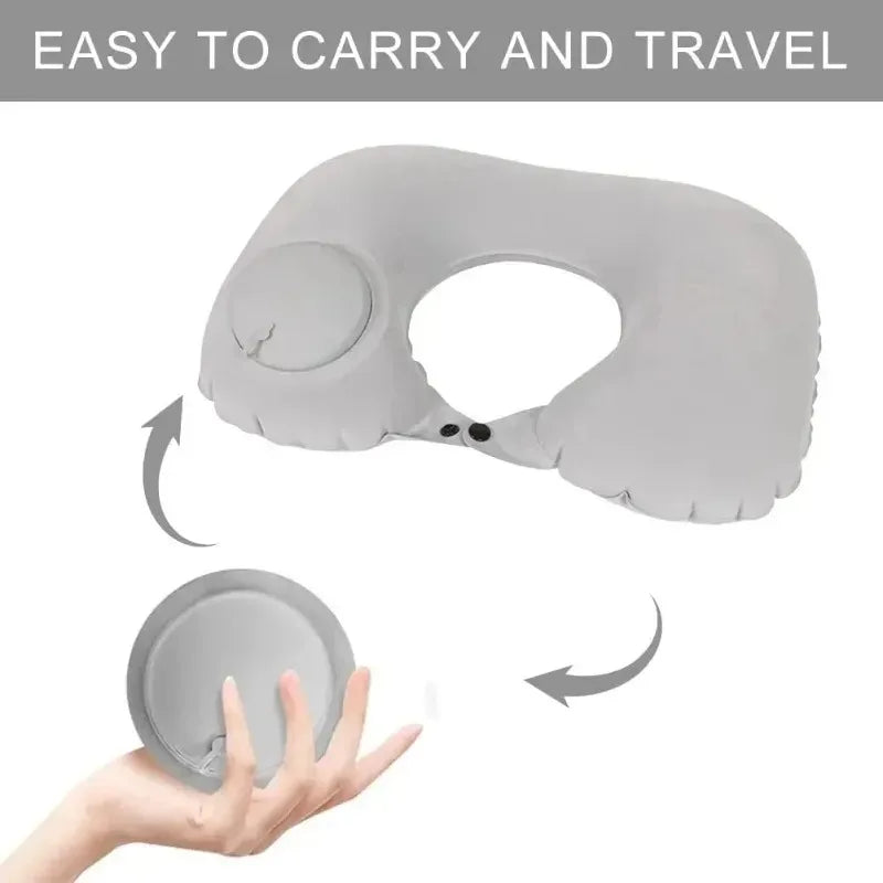 1pc Inflatable Pillow Portable Outdoor Travel Office Plane Support Pillow Outdoor Folding Pressure Rest Pillow