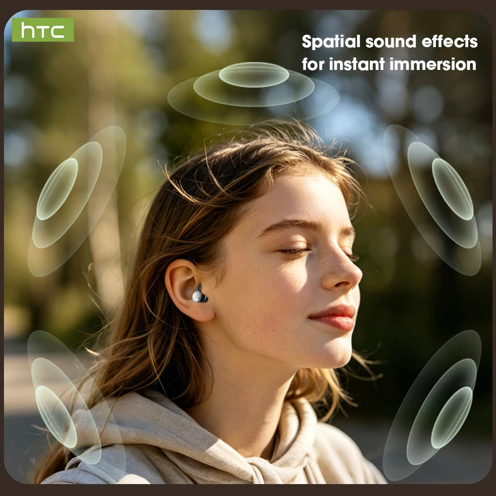HTC NE90 Bluetooth Earphones LED Display Smart Touch AI Translation In-ear Earbuds Long Battery Soft Sports Wireless Headphones