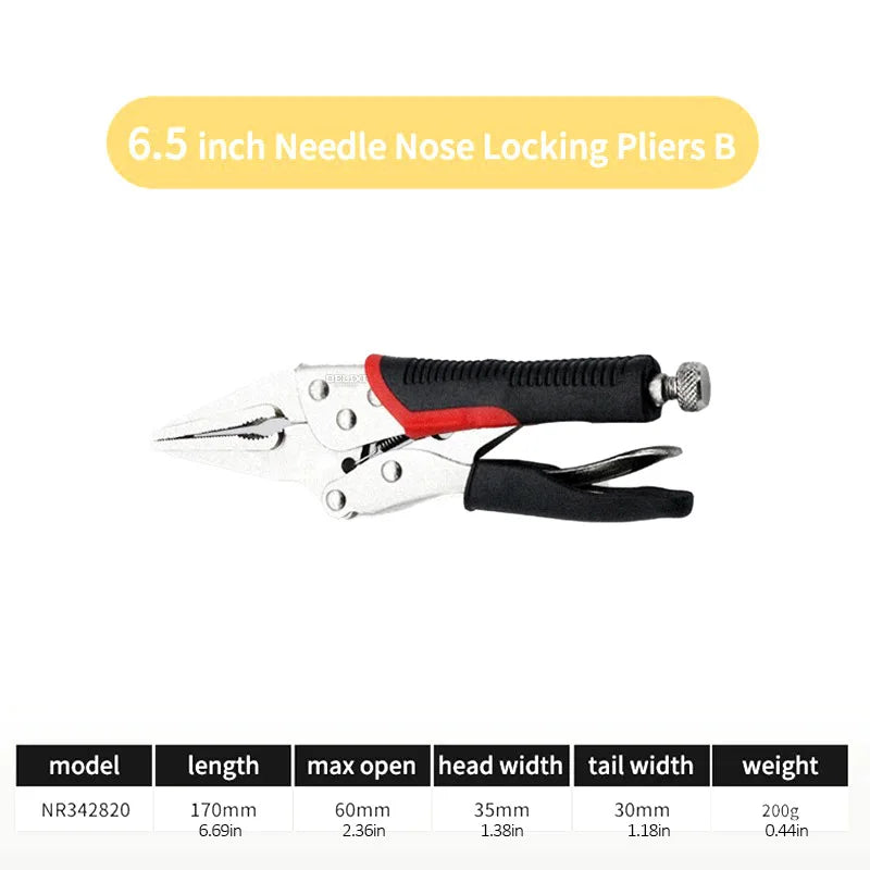 DELIXI ELECTRIC Locking Pliers，Carbon Steel Pliers High Torque Fixed Clamping Hand Tools ，Adjustable Position Welding Tools