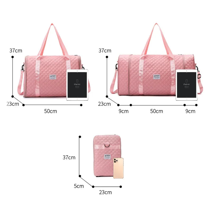 Expandable large-capacity travel bag, portable folding luggage storage bag, handbag, travel clothing storage bag, shoulder bag