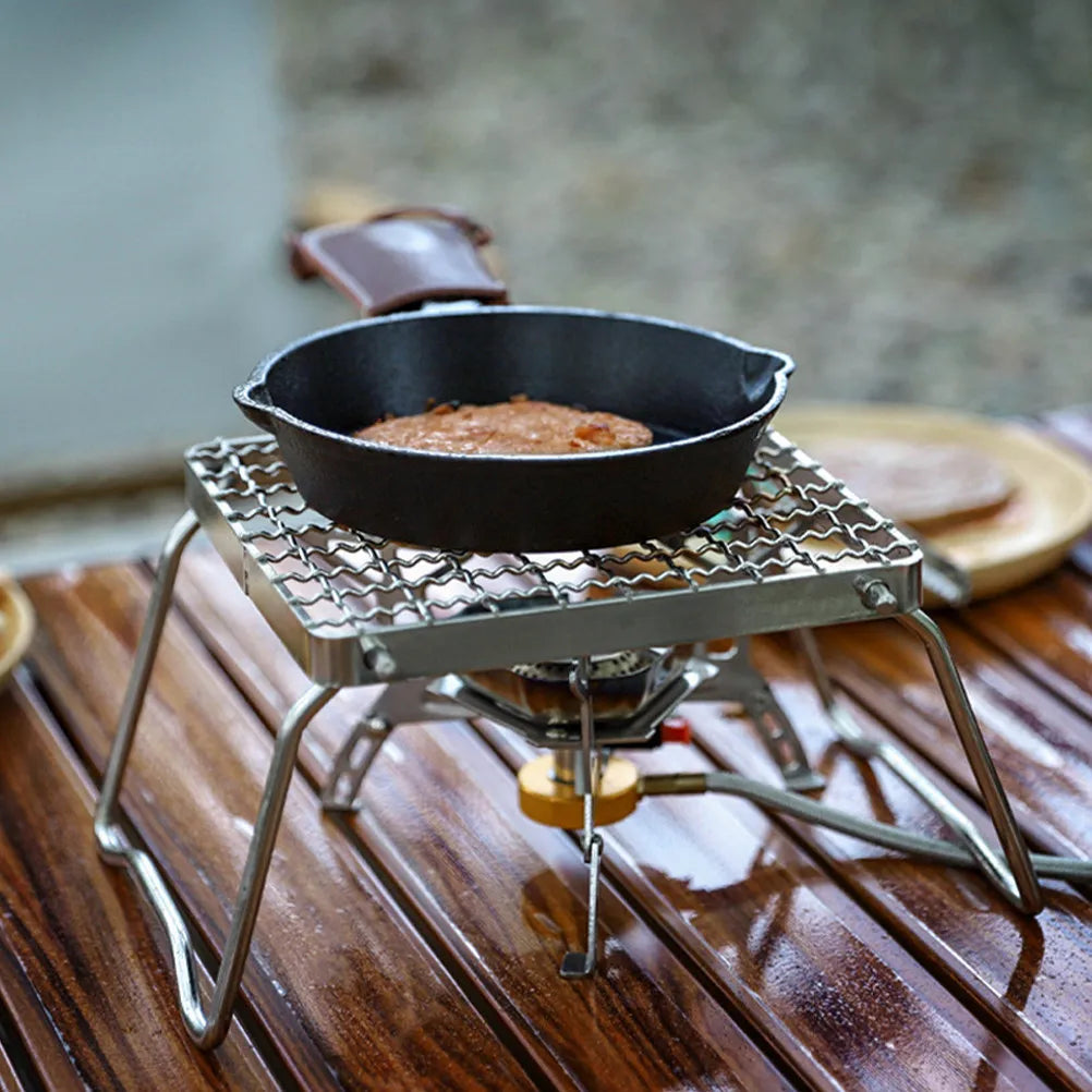 Folding Portable Stainless Steel Campfire .4x6.6 Inch Compact Outdoor Bbq Rack for Camping Picnics Hiking Tailgating