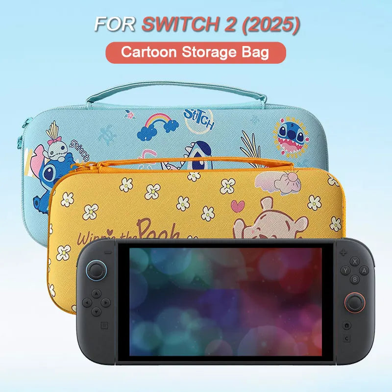 Storage Bag For Nintendo Switch 2 2025 Game Console Case Cute Cartoon Travel Carrying Handbag Protective Cover Box Accessories