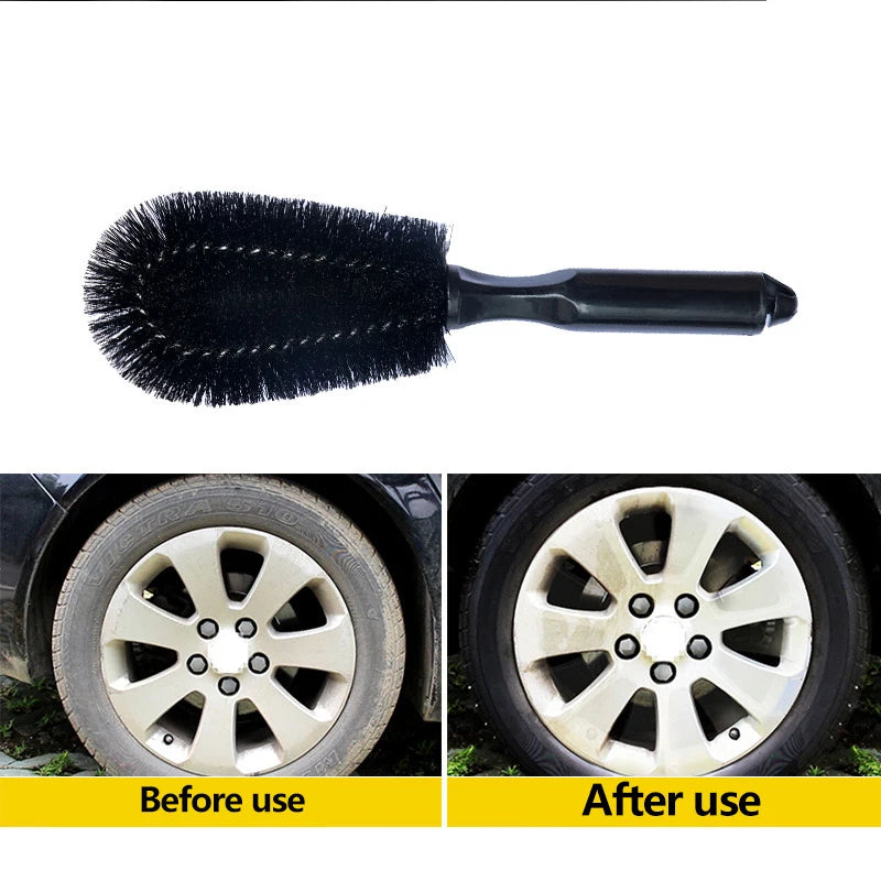 Car Wheel Brush Tire Cleaning Brushes Tools Car Rim Scrubber Cleaner Duster Handle Motorcycle Truck Wheels Car Detailing Brush